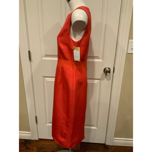 Giambattista Valli Red 100% Silk Sleeveless Sheath Dress, Size 8 (US) 44 (IT) - Picture 4 of 10